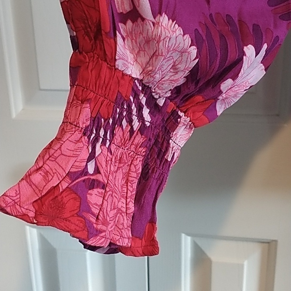 Sofia Vergara Bustier Floral Peasant Top 3X - Picture 3 of 12